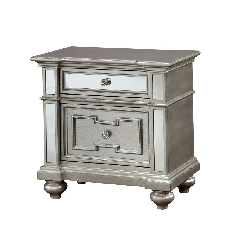 Williams Home Furnishing Salamanca Night Stand in Silver Finish